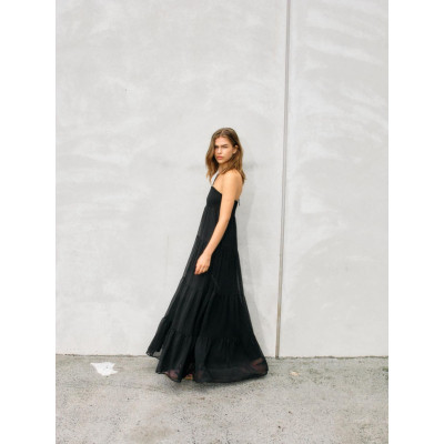 NMFAIRY S/L MAXI SMOCK CHIFFON DRESS