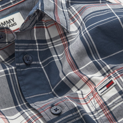 TJM ESSENTIAL CHECK POCKET SHI