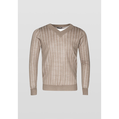 MAGLIA SCOLLO A V RIGATA