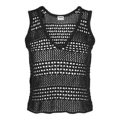 NMLAIKA S/L V-NECK KNIT CROP TOP FWD