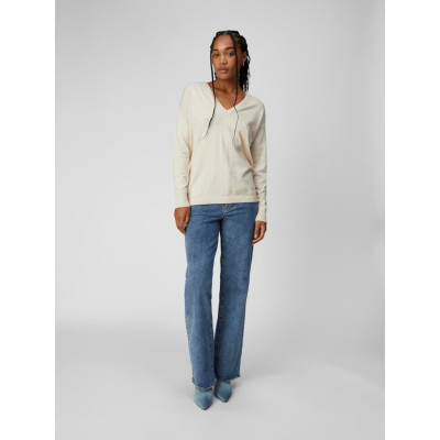 OBJTHESS L/S V-NECK KNIT PULLOVER NOOS