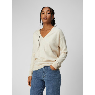 OBJTHESS L/S V-NECK KNIT PULLOVER NOOS