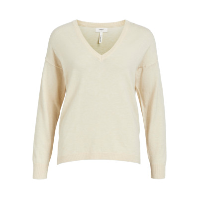 OBJTHESS L/S V-NECK KNIT PULLOVER NOOS