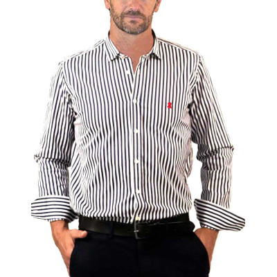 CAMISA RAYA ANCHA AZUL