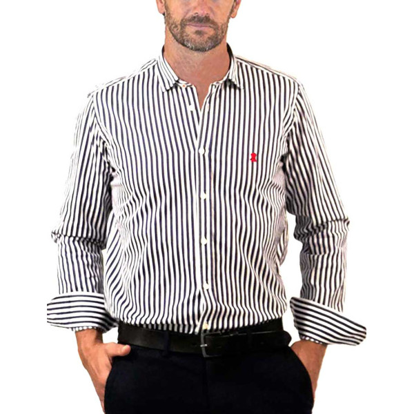 CAMISA RAYA ANCHA AZUL