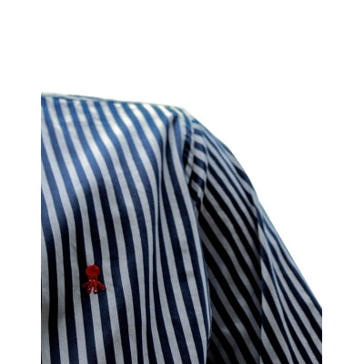 CAMISA RAYA ANCHA AZUL