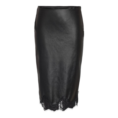 NMANDY PU HW LACE MIDI SKIRT WVN